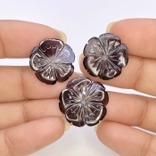 27.45 Carat Blue Tourmaline 20-17.5mm Carved Fancy Shape AA Grade Matched Gemstone Carvings Set - Total 3 Pcs.