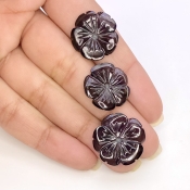 27.45 Carat Blue Tourmaline 20-17.5mm Carved Fancy Shape AA Grade Matched Gemstone Carvings Set - Total 3 Pcs.