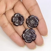 27.45 Carat Blue Tourmaline 20-17.5mm Carved Fancy Shape AA Grade Matched Gemstone Carvings Set - Total 3 Pcs.