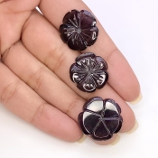 27.45 Carat Blue Tourmaline 20-17.5mm Carved Fancy Shape AA Grade Matched Gemstone Carvings Set - Total 3 Pcs.