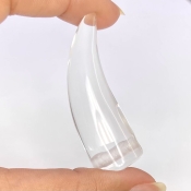 81.50 Cts. Crystal Quartz 46mm Smooth Horn Shape AAA Grade Loose Gemstone Carving - Total 1 Pc.