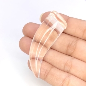 89.45 Cts. Crystal Quartz 46.5mm Smooth Horn Shape AAA Grade Loose Gemstone Carving - Total 1 Pc.