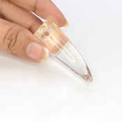 89.45 Cts. Crystal Quartz 46.5mm Smooth Horn Shape AAA Grade Loose Gemstone Carving - Total 1 Pc.