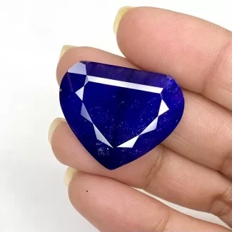 Blue Sapphire Faceted Heart Shape Loose Gemstone - 26x22mm - 1 Pc. - 32.11 Cts.