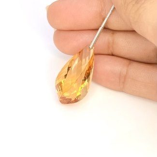  24.25 Carat Hydro Citrine 27mm Briolette Twisted Shape AAA Grade Loose Gemstone Bead - Total 1 Pc.