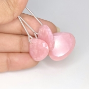  29.70 Cts. Pink Opal 16-19mm Faceted Heart Shape AA+ Grade Matched Gemstone Beads Set - Total 3 Pcs.
