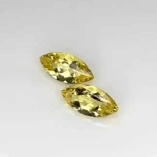  3.34 Cts. Yellow Beryl 12x6mm Faceted Marquise Shape AAA Grade Matched Gemstones Pair - Total 2 Pcs.