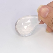  76.45 Carat Ice Quartz 37mm Briolette Pear Shape AA Grade Loose Gemstone Bead - Total 1 Pc.
