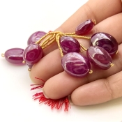  157.1 Carat Ruby 13-18mm Smooth Oval Shape A Grade Matched Gemstone Beads Set - Total 3 Pcs.