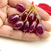  157.1 Carat Ruby 13-18mm Smooth Oval Shape A Grade Matched Gemstone Beads Set - Total 3 Pcs.