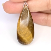  42.7 Carat Tiger Eye 40x18mm  Pear Shape A Grade Loose Gemstone Bead - Total 1 Pc.