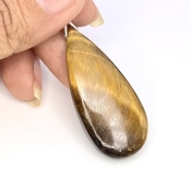  42.7 Carat Tiger Eye 40x18mm  Pear Shape A Grade Loose Gemstone Bead - Total 1 Pc.