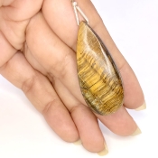  44.5 Carat Tiger Eye 40x18mm  Pear Shape A Grade Loose Gemstone Bead - Total 1 Pc.