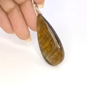  44.5 Carat Tiger Eye 40x18mm  Pear Shape A Grade Loose Gemstone Bead - Total 1 Pc.