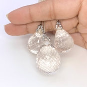  207.10 Carat Feldspar 26-32mm  Drop Shape AA Grade Matched Gemstone Beads Set - Total 3 Pcs.