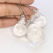  207.10 Carat Feldspar 26-32mm  Drop Shape AA Grade Matched Gemstone Beads Set - Total 3 Pcs.