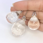  207.10 Carat Feldspar 26-32mm  Drop Shape AA Grade Matched Gemstone Beads Set - Total 3 Pcs.