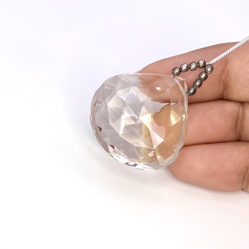  69.25 Carat Feldspar 26mm  Heart Shape AA Grade Loose Gemstone Bead - Total 1 Pc.