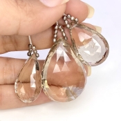  128.35 Carat Feldspar 25-35mm  Pear Shape AA Grade Matched Gemstone Beads Set - Total 3 Pcs.