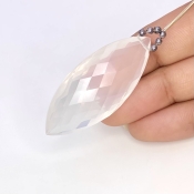  61.80 Cts. Ice Quartz 43x19mm Briolette Marquise Shape AAA Grade Loose Gemstone Bead - Total 1 Pc.