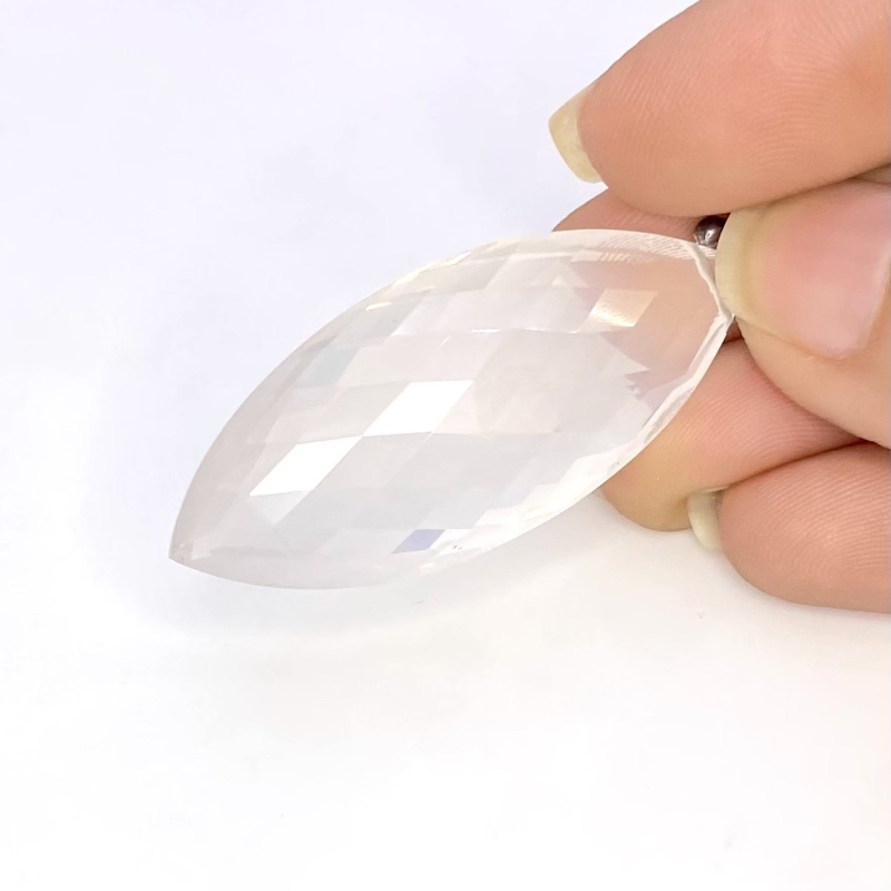 61.80 Cts. Ice Quartz 43x19mm Briolette Marquise Shape AAA Grade Loose Gemstone Bead - Total 1 Pc.