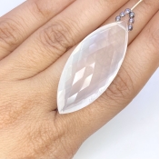  61.80 Cts. Ice Quartz 43x19mm Briolette Marquise Shape AAA Grade Loose Gemstone Bead - Total 1 Pc.