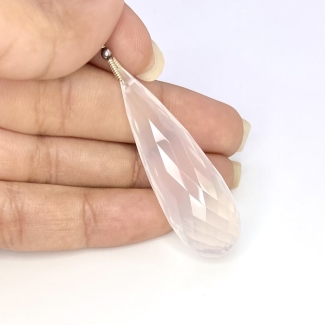  61.70 Cts. Ice Quartz 45mm Briolette Drop Shape AAA Grade Loose Gemstone Bead - Total 1 Pc.