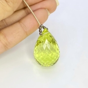  69.55 Cts. Lemon Quartz 28mm Briolette Drop Shape AAA Grade Loose Gemstone Bead - Total 1 Pc.