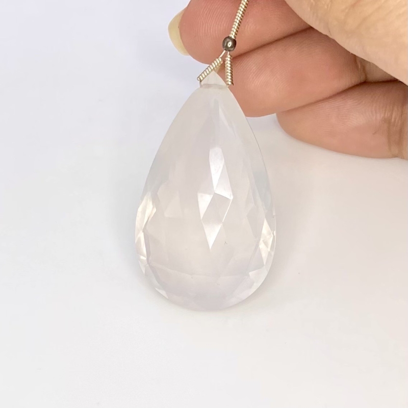  65.55 Carat Ice Quartz 38mm Briolette Pear Shape AA Grade Loose Gemstone Bead - Total 1 Pc.