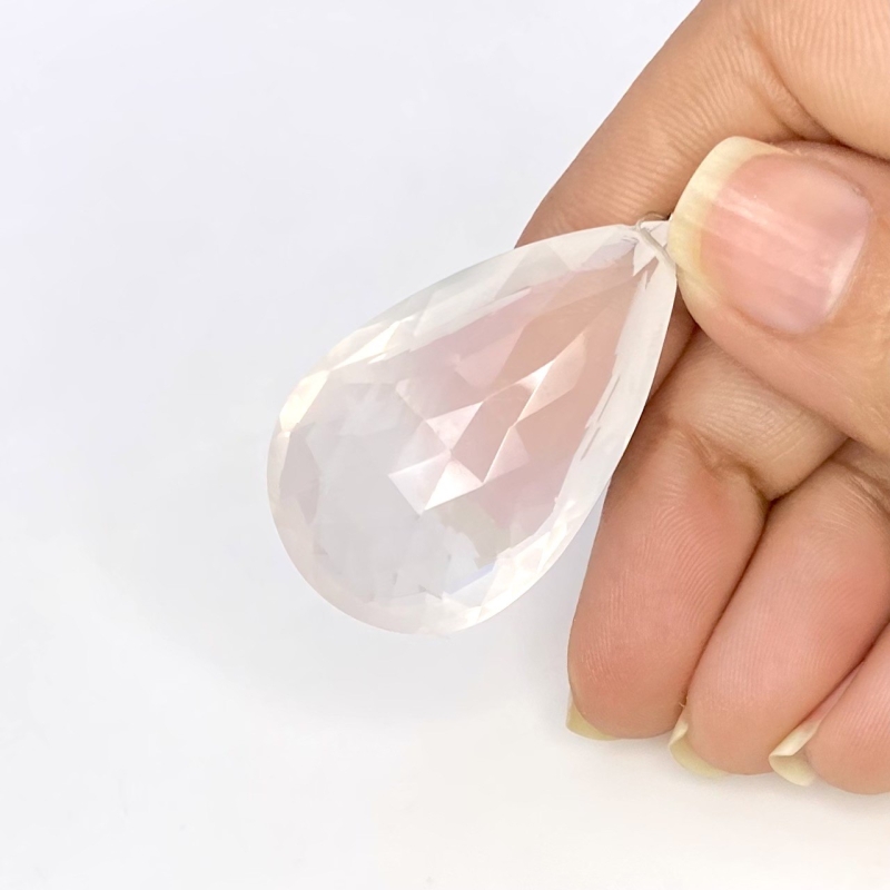  65.55 Carat Ice Quartz 38mm Briolette Pear Shape AA Grade Loose Gemstone Bead - Total 1 Pc.