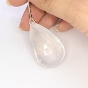  65.55 Carat Ice Quartz 38mm Briolette Pear Shape AA Grade Loose Gemstone Bead - Total 1 Pc.