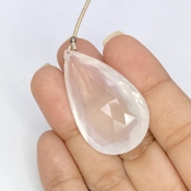  65.55 Carat Ice Quartz 38mm Briolette Pear Shape AA Grade Loose Gemstone Bead - Total 1 Pc.