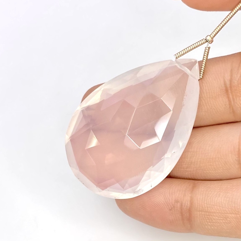  80.70 Cts. Ice Quartz 41mm Briolette Pear Shape AAA Grade Loose Gemstone Bead - Total 1 Pc.