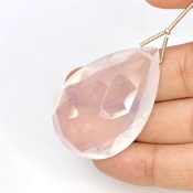  80.70 Cts. Ice Quartz 41mm Briolette Pear Shape AAA Grade Loose Gemstone Bead - Total 1 Pc.