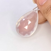  80.70 Cts. Ice Quartz 41mm Briolette Pear Shape AAA Grade Loose Gemstone Bead - Total 1 Pc.