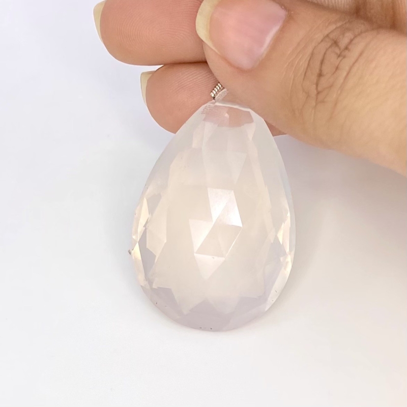  80.70 Cts. Ice Quartz 41mm Briolette Pear Shape AAA Grade Loose Gemstone Bead - Total 1 Pc.