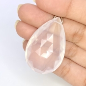  80.70 Cts. Ice Quartz 41mm Briolette Pear Shape AAA Grade Loose Gemstone Bead - Total 1 Pc.