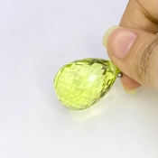  80.55 Cts. Lemon Quartz 29mm Briolette Drop Shape AAA Grade Loose Gemstone Bead - Total 1 Pc.