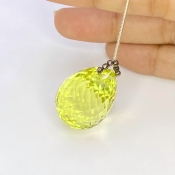  80.55 Cts. Lemon Quartz 29mm Briolette Drop Shape AAA Grade Loose Gemstone Bead - Total 1 Pc.