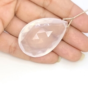  86 Cts. Ice Quartz 41.5mm Briolette Pear Shape AAA Grade Loose Gemstone Bead - Total 1 Pc.