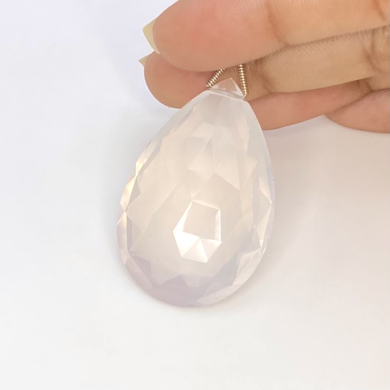  86 Cts. Ice Quartz 41.5mm Briolette Pear Shape AAA Grade Loose Gemstone Bead - Total 1 Pc.