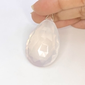  86 Cts. Ice Quartz 41.5mm Briolette Pear Shape AAA Grade Loose Gemstone Bead - Total 1 Pc.