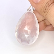  86 Cts. Ice Quartz 41.5mm Briolette Pear Shape AAA Grade Loose Gemstone Bead - Total 1 Pc.