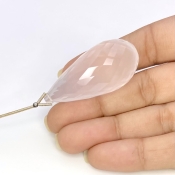  98.30 Cts. Ice Quartz 42.5mm Briolette Drop Shape AAA Grade Loose Gemstone Bead - Total 1 Pc.