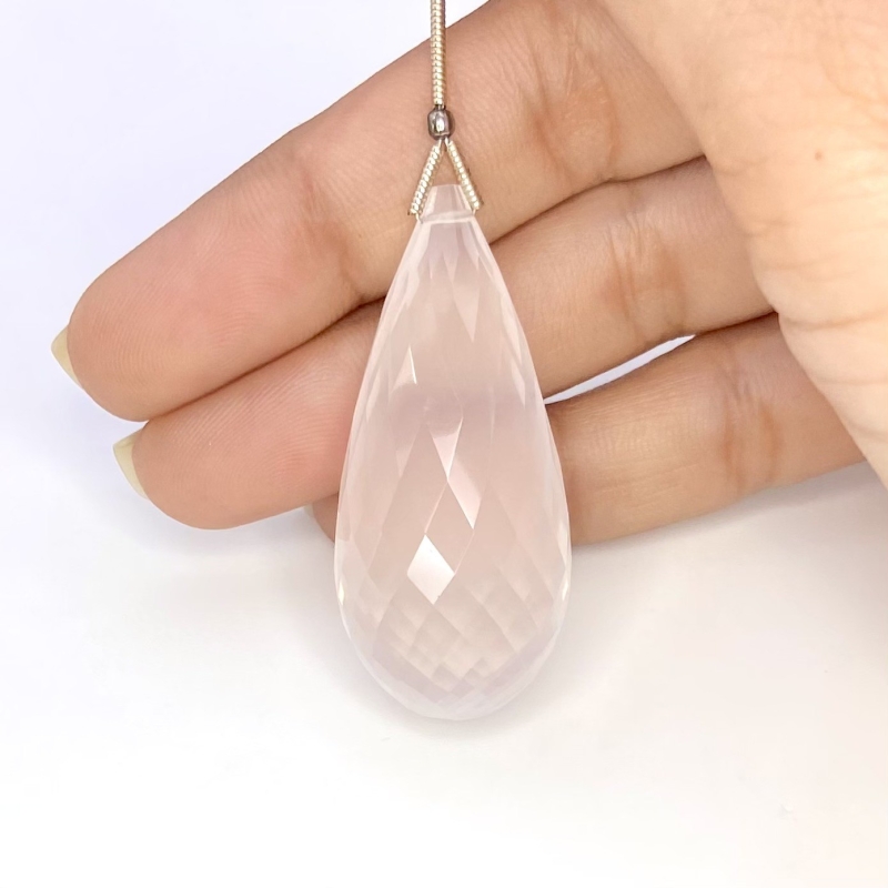  98.30 Cts. Ice Quartz 42.5mm Briolette Drop Shape AAA Grade Loose Gemstone Bead - Total 1 Pc.