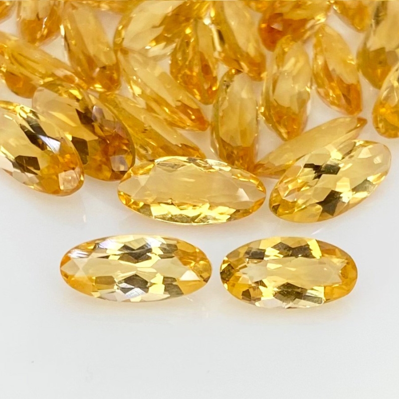 37.25 Cts. Citrine 10x5-11x5mm Faceted Oval Shape AA Grade Gemstones Parcel - Total 32 Pcs.