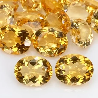 62.55 Cts. Citrine 11x9mm Faceted Oval Shape AA+ Grade Gemstones Parcel - Total 20 Pcs.