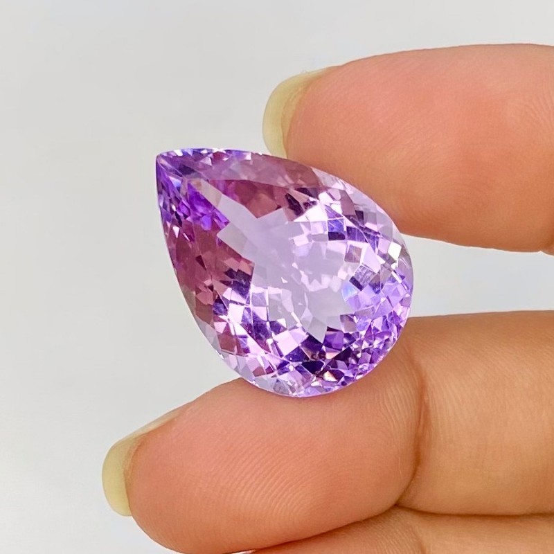  18.50 Cts. Brazilian Amethyst 22x16mm Faceted Pear Shape AA+ Grade Loose Gemstone - Total 1 Pc.