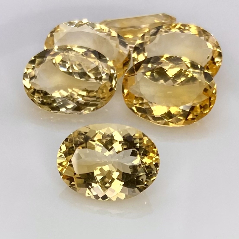 45 Cts. Citrine 16x12mm Faceted Oval Shape AA Grade Gemstones Parcel - Total 6 Pcs.