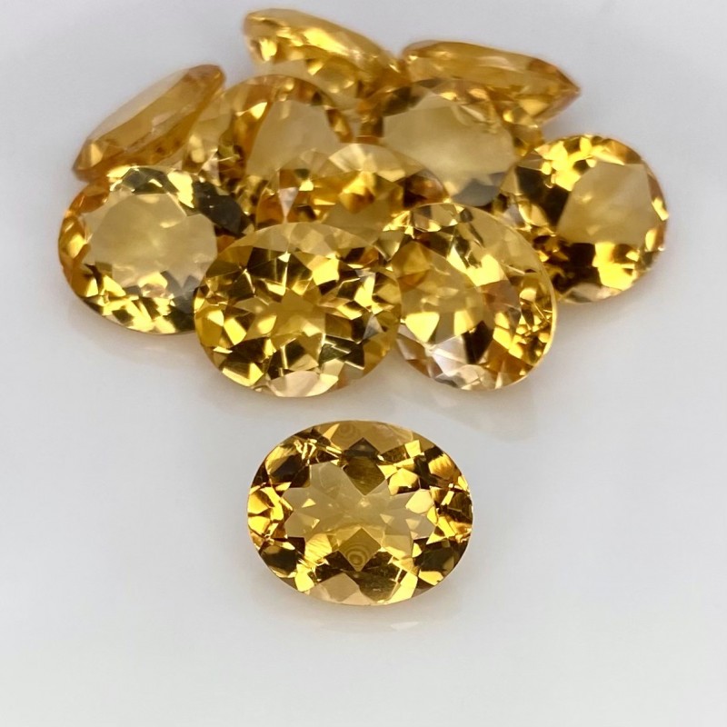 Citrine Faceted Oval Shape AAA Grade Gemstone Parcel - 11x9mm - 11 Pc. - 34.40 Cts.